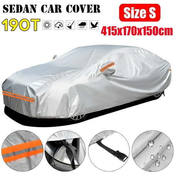 163x67x59 inches Universal Car Cover for Sedan Waterproof Indoor Outdoor All Weather Full Auto Cover Sun UV Snow Dust Resistant Protection Cover, Size S