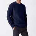 thumbnail image 4 of Men's Classic Crew Neck Plaid Knitted Sweater Casual Long Sleeve Checkered Pullover, 4 of 5