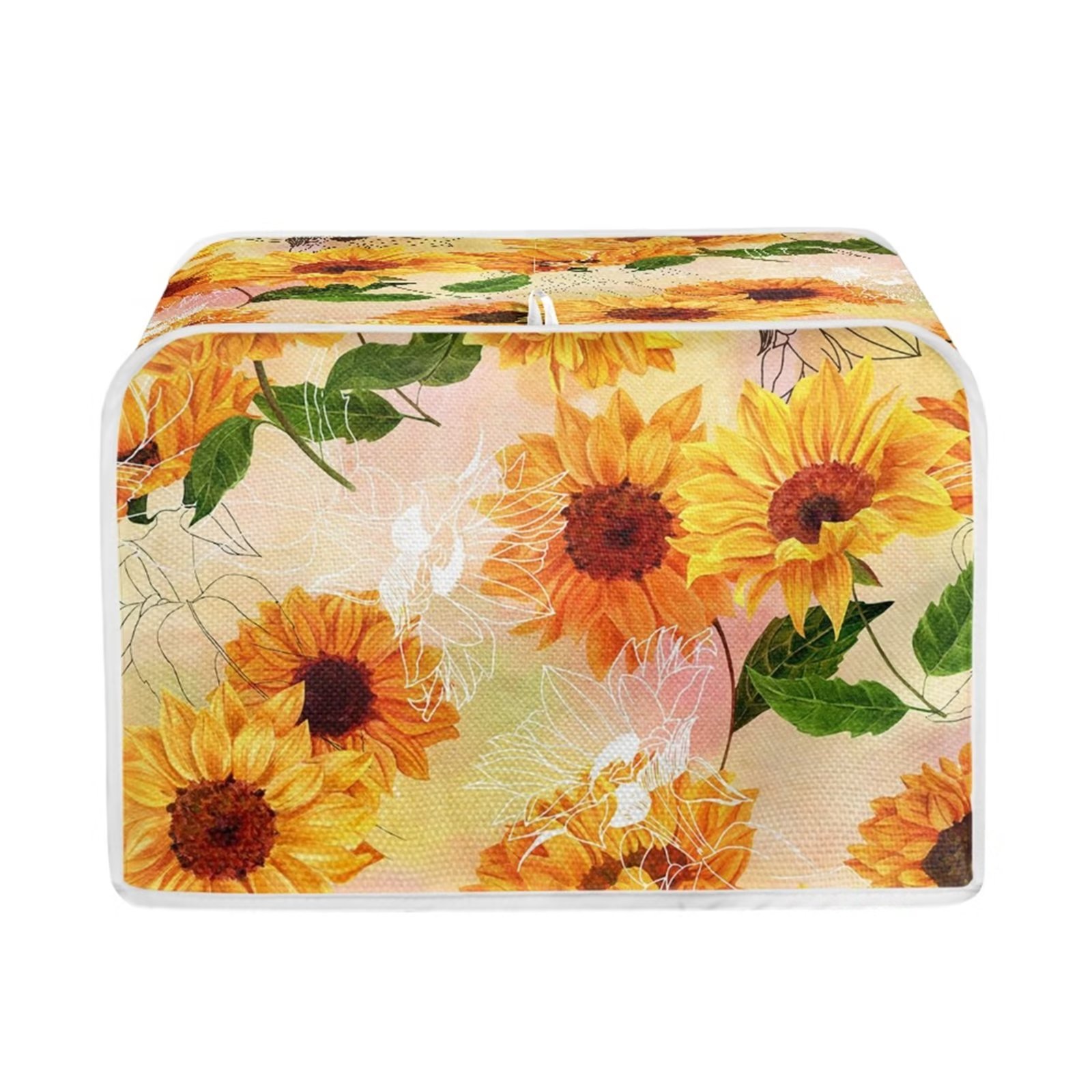Suhoaziia 4 Slice Toaster Covers Wide Slot for Appliance Decoration,Dustproof Retro Sunflower