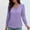 Purple, variant on Shirts for Women Cut out Long Sleeve V Neck Solid Color Fashion Pullover Tops Fall Winter Spring Vacation Going out Blouses Casual T Shirts