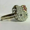 thumbnail image 2 of 1.00 TCW Round Cut Lab-Created Pink Sapphire & Diamond Hello Kitty Ring 925 Silver, 2 of 2