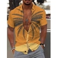 thumbnail image 5 of Camisa hawaiana de verano con diseño de árbol de coco, camisa unisex con cuello vuelto de palmera, ropa de calle para exteriores, estilo Harajuku, de manga corta, con botones para hombre, 5 of 5