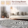 thumbnail image 2 of ODIKA 6' Machine Washable Non-Slip Area Rug, Contemporary Black and Ivory Zebra Stripe Design with Flowing Lines High Traffic Rug, Black, 292692, 2 of 7
