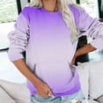 thumbnail image 2 of ShomPort Women Crewneck Gradient Color Sweatshirt Casual Fall Long Sleeve Shirt with Pocket, 2 of 5