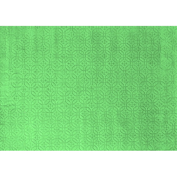 Ahgly Company Indoor Rectangle Solid Emerald Green Modern Area Rugs, 2' x 5'