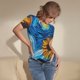 thumbnail image 3 of Balery Starry Night Sunflower Field Body de cuello redondo de manga corta para mujer Tops de manga corta Tops básicos-XX-Large, 3 of 7