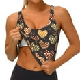 thumbnail image 3 of Fotbe Heart Sujetador Deportivo Largo sin Aros para Mujer con Almohadillas y Soporte Medio, Transpirable y Absorbente, Camiseta Tipo Chaleco o Tank Top-Small, 3 of 8