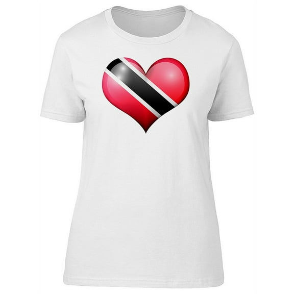 Trinidad And Tobago Heart Flag T-Shirt Women -Image by Shutterstock, Female Small
