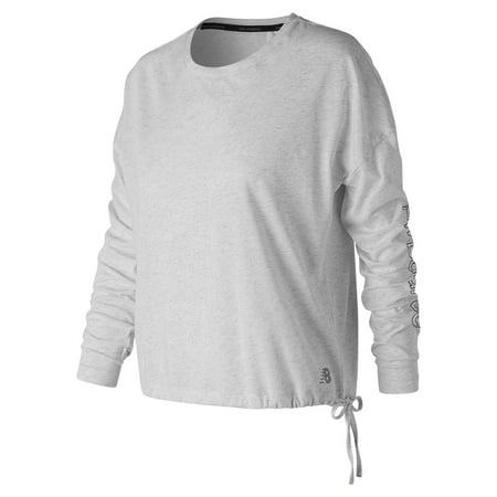 New Balance Women's Heather Tech Long Sleeve Off White