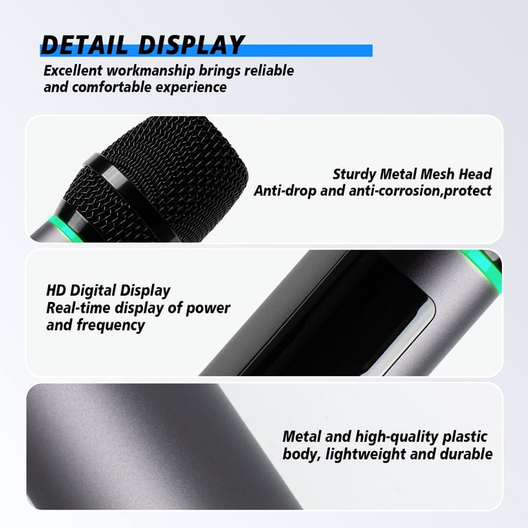 DAMMYTY Dual Wireless Handheld Dynamic Microphone System photo 6