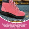 thumbnail image 6 of Fusion English Waterproof Work Boots - Pink Steel Toe 8M | Leather Work Boots Equipped with A Rugged Goodyear Welt Construction, Oil Resistant Outsoles and Cushioned Insoles, 6 of 8
