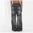 thumbnail image 5 of QHFBli Mens Baggy Jeans New Washed Vintage Straight Leg Wide Leg Pants Floor Length Denim Pants Loose and Versatile Men's Pants, 5 of 9