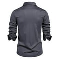 thumbnail image 4 of YLSDY Mens Dress Shirts Wrinkle-Free Formal Shirts Tuxedo Tshirts Lightweight Stretch Performance Business Casual Shirt Dark Gray L, 4 of 6