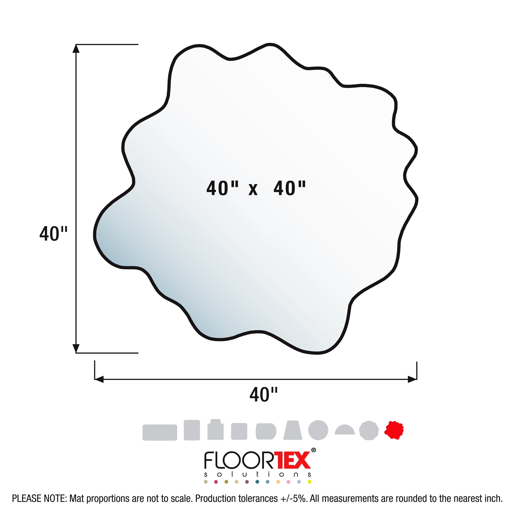 Floortex® Blue Multi-Purpose Mat for Hard Floors - 40" x 40"
