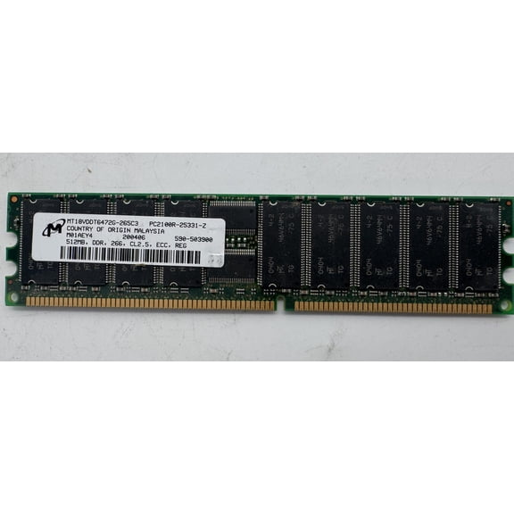 Memory 512mb, ddr, 266, cl2.5, ecc, reg, pc2100r-25331-z
