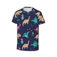 thumbnail image 3 of Fuzoiu Cartoon Dinosaur Print Boys' Casual T-Shirt,Crewneck Undershirts,Boys Athletic Shirt,Short Sleeve T-Shirts for Outdoor Play, 3 of 7