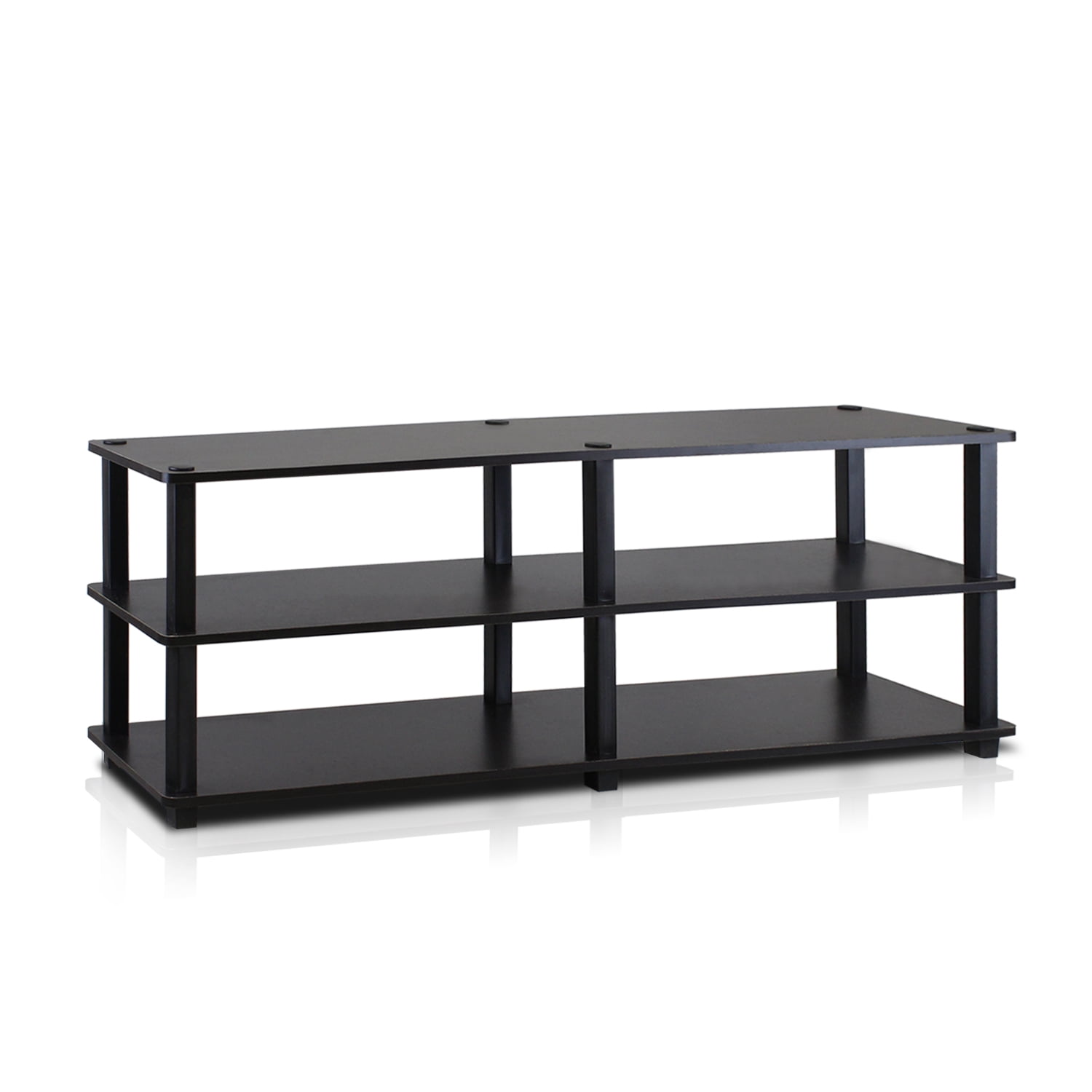 Furinno Turn - S - Tube No Tools 3 - Tier Entertainment TV Stand, Black