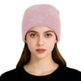 thumbnail image 2 of KANG Snowflake Encrusted Knitted Hats Autumn And Winter Warm Cold Hats Knitted Woolen Hats For And Pink One Size, 2 of 4