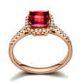 thumbnail image 3 of 1 Carat Ruby and Diamond Antique Engagement Ring in Rose Gold, 3 of 4