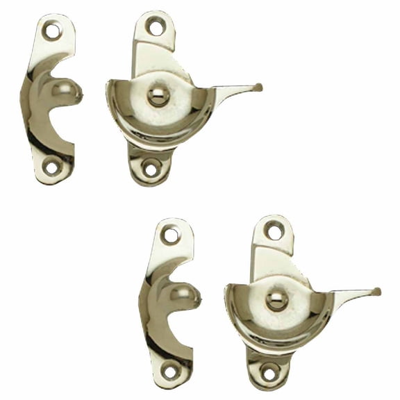 2 Traditional Solid Brass Window Sash Lock Bright Chrome | Renovator's Supply