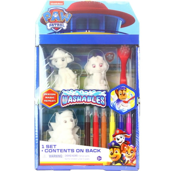 Paw Patrol Washables: 3 Fuzzy & Customizable Characters, Kids Ages 3 