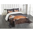 thumbnail image 3 of Ambesonne English Bulldog Quilted Bedspread Set 3 Pcs, Resting Puppy, Queen Size, Seal Brown White Brown, 3 of 5
