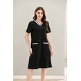 thumbnail image 4 of Richie House Women Zipper Robe Loungewear Short Sleeve Sleepwear Housecoat Bathrobe RHW2898-B-XXL, 4 of 7