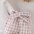 thumbnail image 6 of CAICJ98 Newborn Baby Girl Fall Clothes Solid Color Romper Bow Floral Plaid Print Pants Headband Sets Infant Winter Spring Outfits (White,0-3 Months), 6 of 7