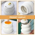 thumbnail image 6 of White Ceramic Honey Pot Candy Jar with Wood Lid, Syrup Dispenser for Kitchen, Decor, and Household Use, 6 of 6