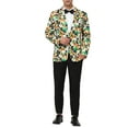 thumbnail image 2 of INSPIRE CHIC Men's Suit Jacket Floral Print Notched Lapel Casual One Button Blazer 34 Green White, 2 of 6