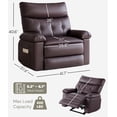 thumbnail image 3 of Gaderth 360° Swivel Massage Recliner Chair, Swivel Nursery Rocker Recliner with Remote Control, Manual PU Leather Reclining Sofa Chair with Side Pocket, Modern Lounge Seat for Living Room Nursery, 3 of 8