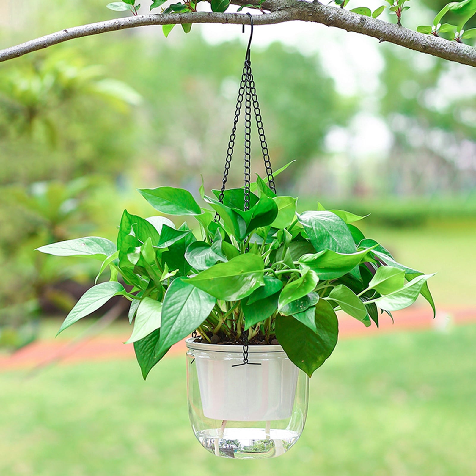D-GROEE 1 Set Hanging Planters for Indoor Outdoor Plants, Plastic Hanging Flower Pot Basket for Home Garden