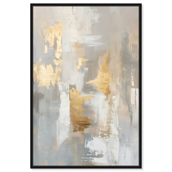 Caesar Grey Canvas Midcentury Abstract by Art Remedy, Black Frame, 10" x 15"