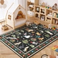 thumbnail image 3 of Garvee 5'x7' Floral Area Rug Animal Cat Carpet, Washable Boho Rugs Non Slip Low Pile Soft Indoor Floor Mat for Living Room Bedroom Dining Room, Black, 3 of 6