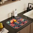 thumbnail image 5 of Yayeee Dish Drying Mat for Kitchen Counter 16" x 18" Microfiber Super Absorbent Coffee Decorative Pad, Red Abstract, 5 of 9