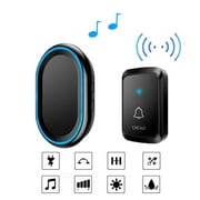OBOSOE Home Wireless Doorbell,Waterproof Classroom Doorbell Kit,Working Distance 300m,1 Receiver + 1 Transmitter,58 Songs,4 Volume Levels And LED Flash