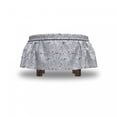 thumbnail image 4 of Floral Ottoman Cover, Branches in Cool Tones Art, 2 Piece Slipcover Set with Ruffle Skirt for Square Round Cube Footstool Decorative Home Accent, Standard Size, Lavender Blue Multicolor, by Ambesonne, 4 of 5