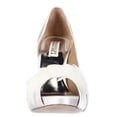 thumbnail image 2 of Womens Badgley Mischka Piper Platform Feather Peep Toe Dress Pumps - White, 2 of 6