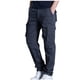 thumbnail image 1 of Pantalones largos para hombre, lisos, a la moda, informales, con múltiples bolsillos, cintura elástica, de poliéster, 1 of 2