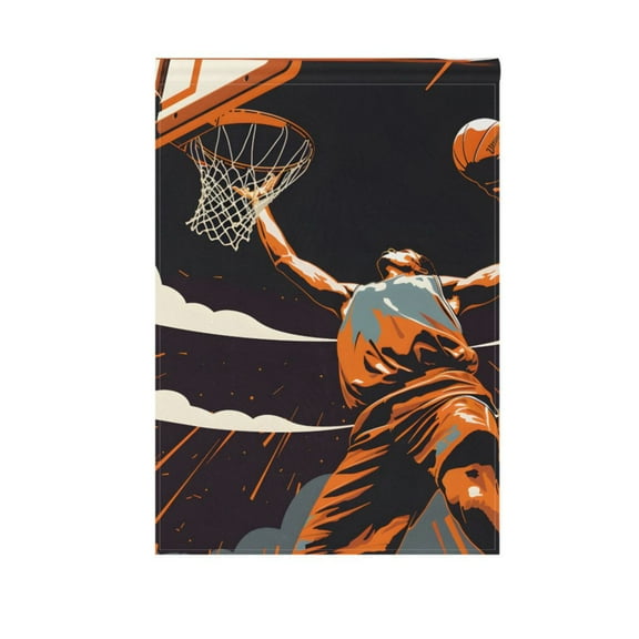 Basketball Player in Action Garden Flag 12"x18" Double-Sided Yard Flags for Outside Outdoor All Seasonal Decoration
