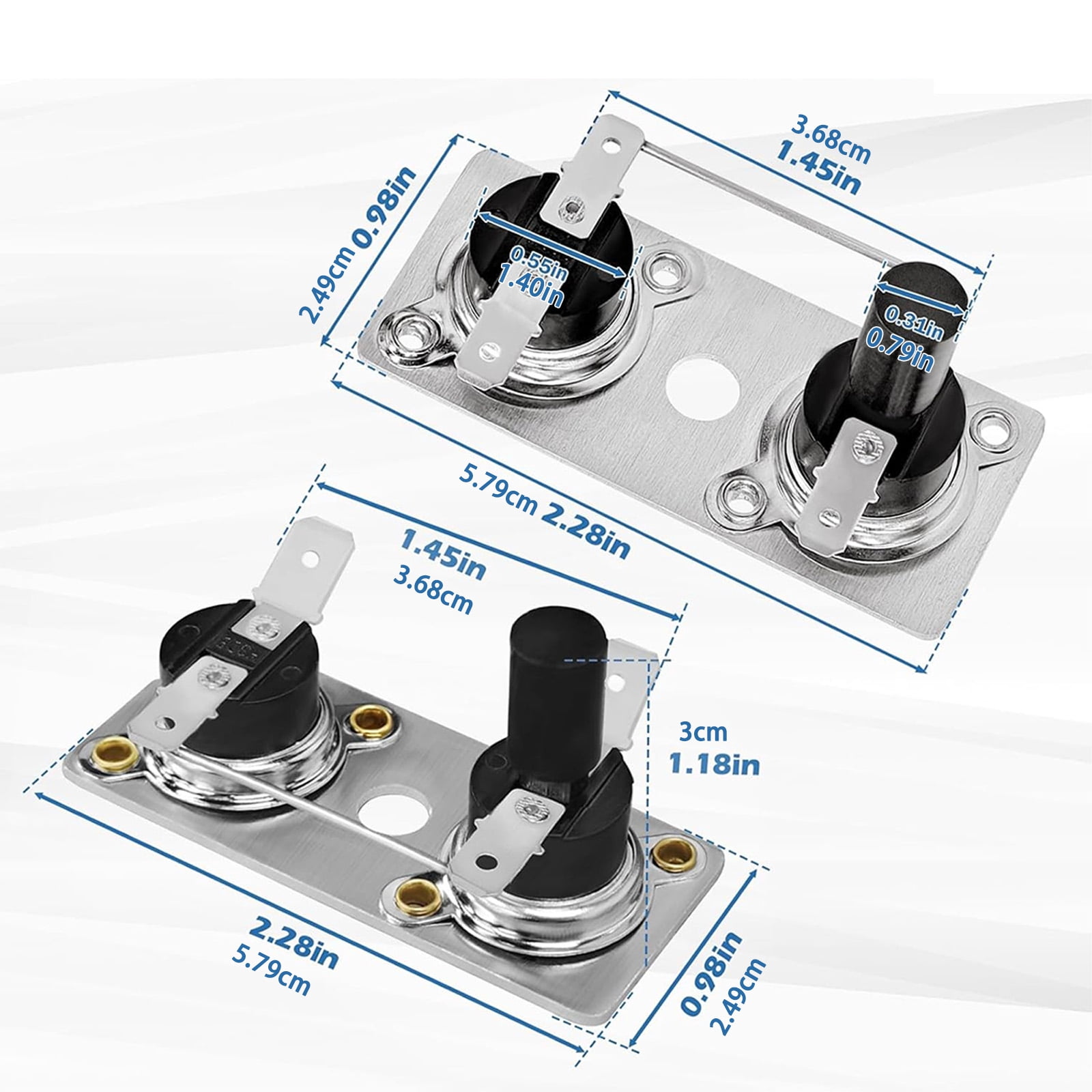 Thermostat Switches Set with Automatic Cut Off At 113F to 140F Simple Installs for Hot Water Heater Replacement Parts