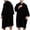 Black, variant on HOOMEUMY Men Fleece Night Robe Casual Hooded Pocket Zipper Long Sleeves Bathrobe Night Robe for Comfortable and Warmth