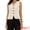 Beige, variant on DARING DIVA Women's Elegant Stylish Sleeveless V Neck Striped Waistcoat XS Beige