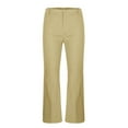 thumbnail image 6 of RYDCOT Men Fashion Casual Solid Zipper Pocket Flare Pants Trousers Khaki, 6 of 7