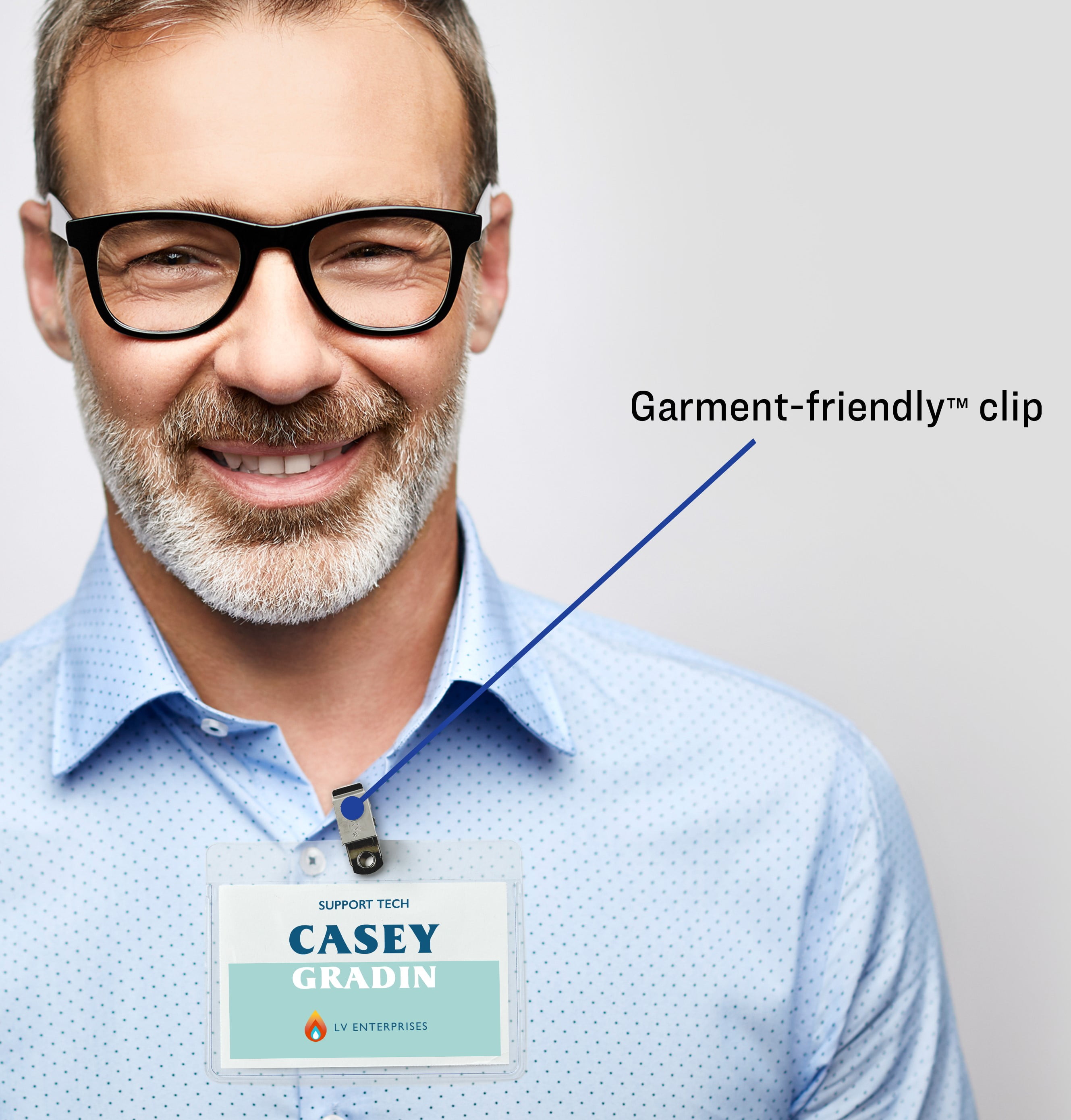 Avery Name Badge Labels, 3" x 4", Paper, White, Clip Style, Holders, Laser/Inkjet, 50 Badges (74536)