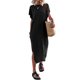 thumbnail image 1 of Lucakuins - Vestido de playa informal de verano para mujer, color sólido, manga corta de murciélago, cuello redondo, vestido dividido Lucakuins  moda, 1 of 9