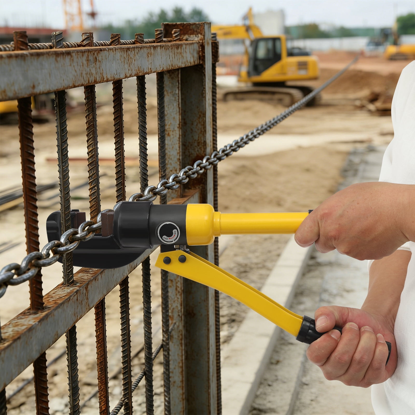 Handheld Hydraulic Rebar Cutter, 0.16-0.63 inch Concrete Construction Tool 8 Ton Hydraulic Rebar Cutter Manual Cutting Pliers with Portable box Handheld Cutting Tool for Frames Furniture