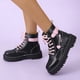thumbnail image 2 of NECHOLOGY Botas Mujer Adulto Femenino Zapatos Botines de mujer Botas Pink Love para niña, botas de estilo inglés con parte inferior gruesa para mujer, botines de cuero (Black, 8), 2 of 7