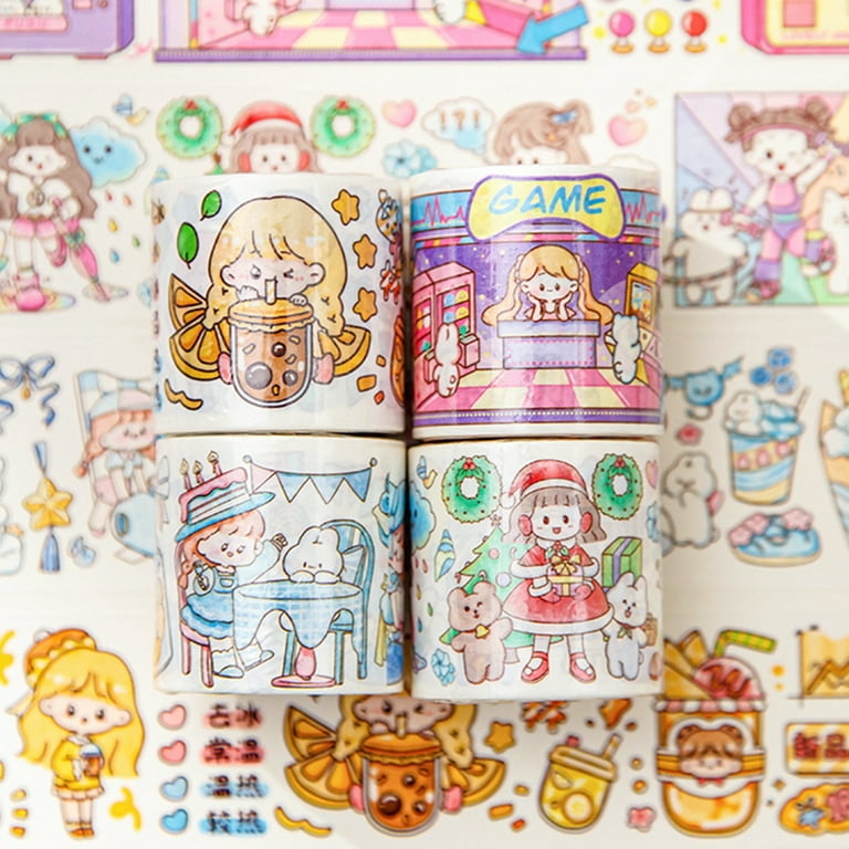 10Roll/set Cute Cartoon Character Decoration Adhesive Masking Washi Tape  Kids Scrapbooking Journal Collage Material Sticker Gift - AliExpress