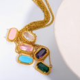 thumbnail image 4 of Beautiful Zircon Necklace Personalized Elliptical Pendant Clavicle Chain Elegant Jewelry for Anniversary or Birthday, 4 of 4